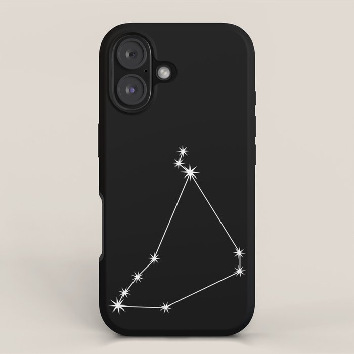 Capricorn Zodiac Star Constellation Line Art Black iPhone Case Gallery Image 1