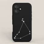 Capricorn Zodiac Star Constellation Line Art Black iPhone Case Gallery Image 1