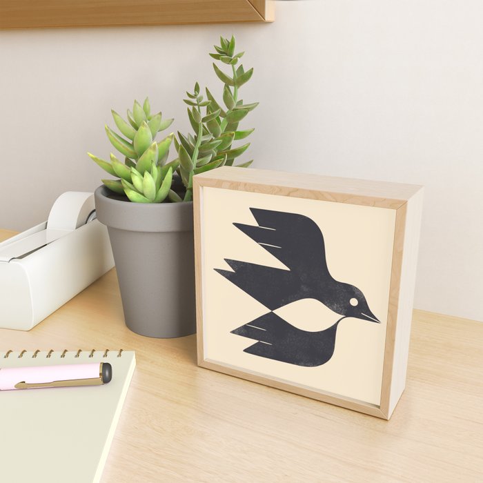 Minimal Blackbird No. 2 Mini Art Print Gallery Image 2