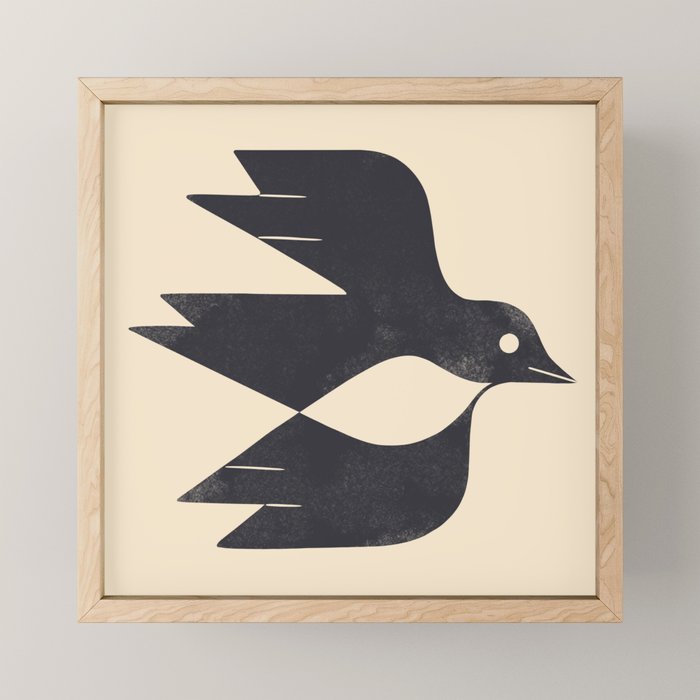 Minimal Blackbird No. 2 Mini Art Print Gallery Image 1