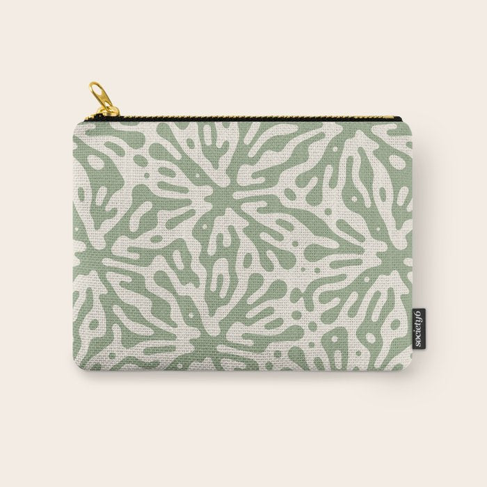 Organic Matter in Ivory and Green Carry All Pouch Gallery Image 1