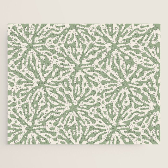 Organic Matter in Ivory and Green Jigsaw Puzzle Gallery Image 1
