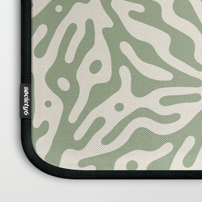 Organic Matter in Ivory and Green Laptop Sleeve Gallery Image 3