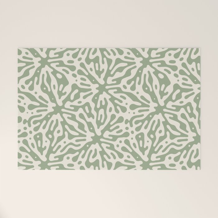 Organic Matter in Ivory and Green Welcome Mat Gallery Image 1