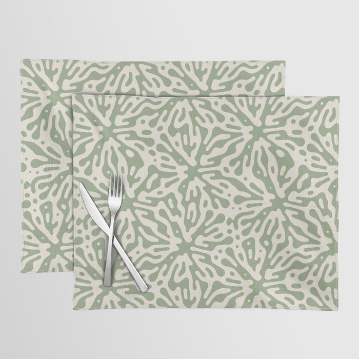Organic Matter in Ivory and Green Placemat Gallery Image 1