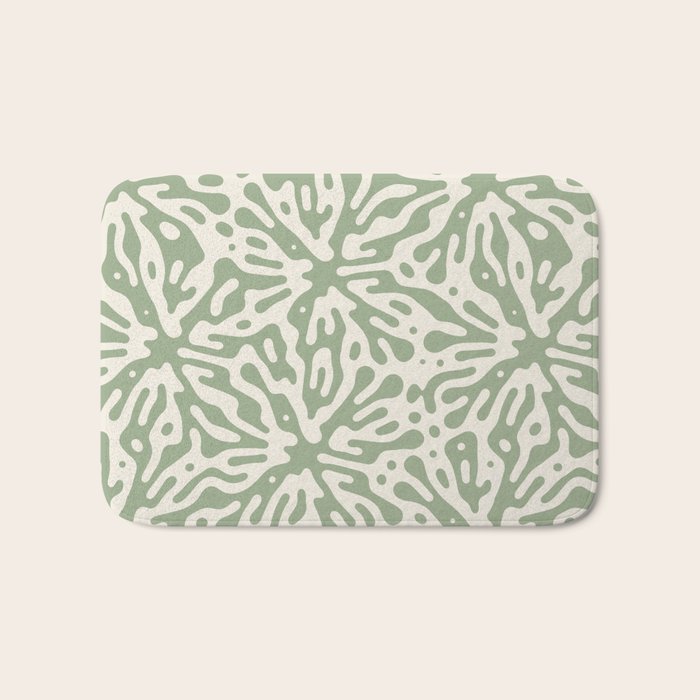 Organic Matter in Ivory and Green Bath Mat Gallery Image 1