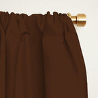 Retro Minimalist Sunburst Sun in 70s Brown and Orange Window Curtain Gallery Image 2