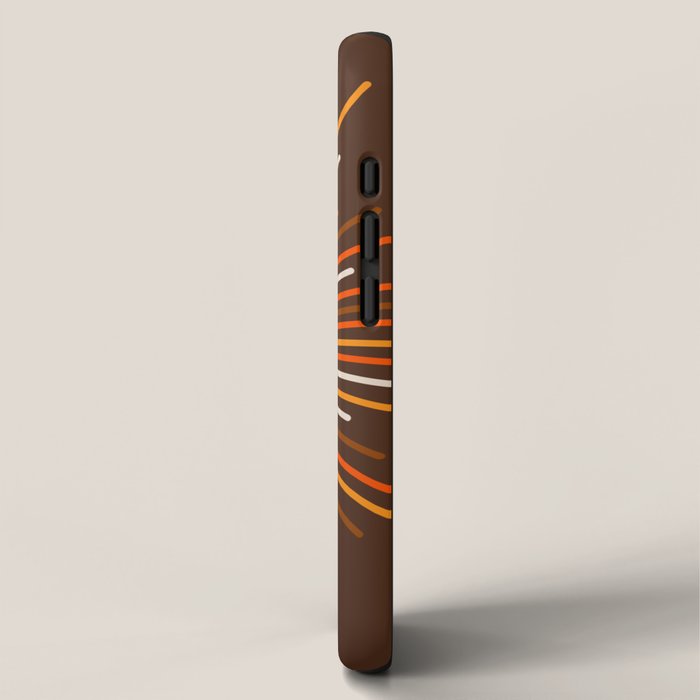 Retro Minimalist Sunburst Sun in 70s Brown and Orange iPhone Case Gallery Image 2