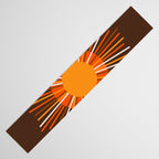 Retro Minimalist Sunburst Sun in 70s Brown and Orange Table Runner Gallery Image 3