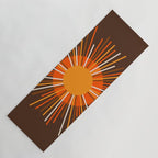 Retro Minimalist Sunburst Sun in 70s Brown and Orange Yoga Mat Gallery Image 1