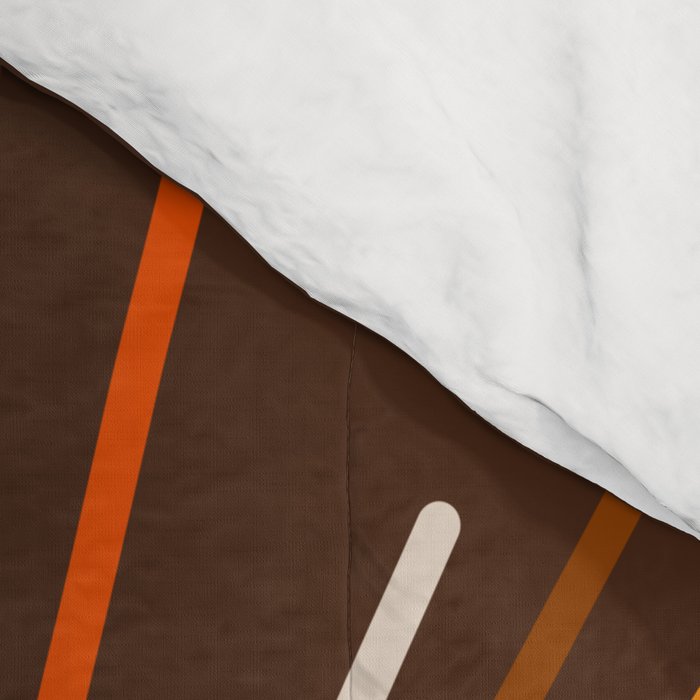 Retro Minimalist Sunburst Sun in 70s Brown and Orange Comforter Gallery Image 4