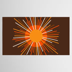 Retro Minimalist Sunburst Sun in 70s Brown and Orange Tablecloth Gallery Image 2