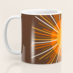 Retro Minimalist Sunburst Sun in 70s Brown and Orange Coffee Mug Gallery Image 3