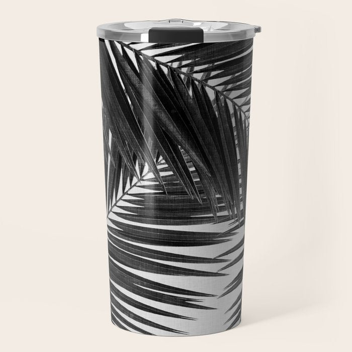 Palm Leaf Black & White III Travel Mug Gallery Image 1