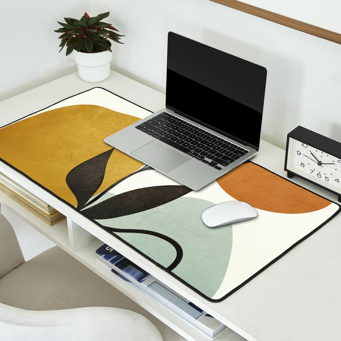 Soft Abstract Small Leaf Desk Mat Gallery Image 2
