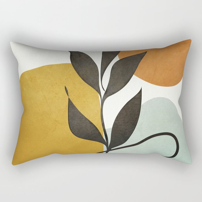 Soft Abstract Small Leaf Rectangular Pillow Gallery Image 1