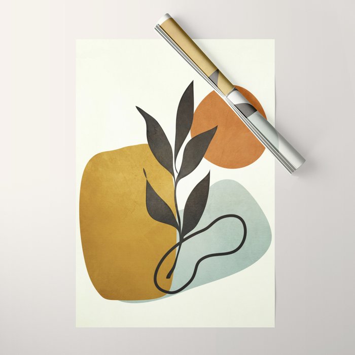 Soft Abstract Small Leaf Wrapping Paper Gallery Image 1