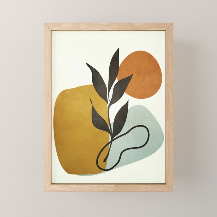 Soft Abstract Small Leaf Mini Art Print Gallery Image 1