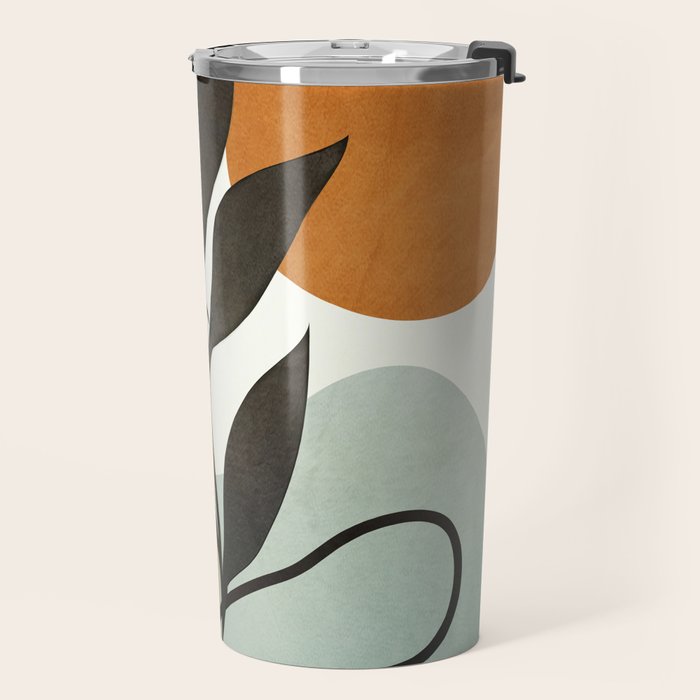 Soft Abstract Small Leaf Travel Mug Gallery Image 2