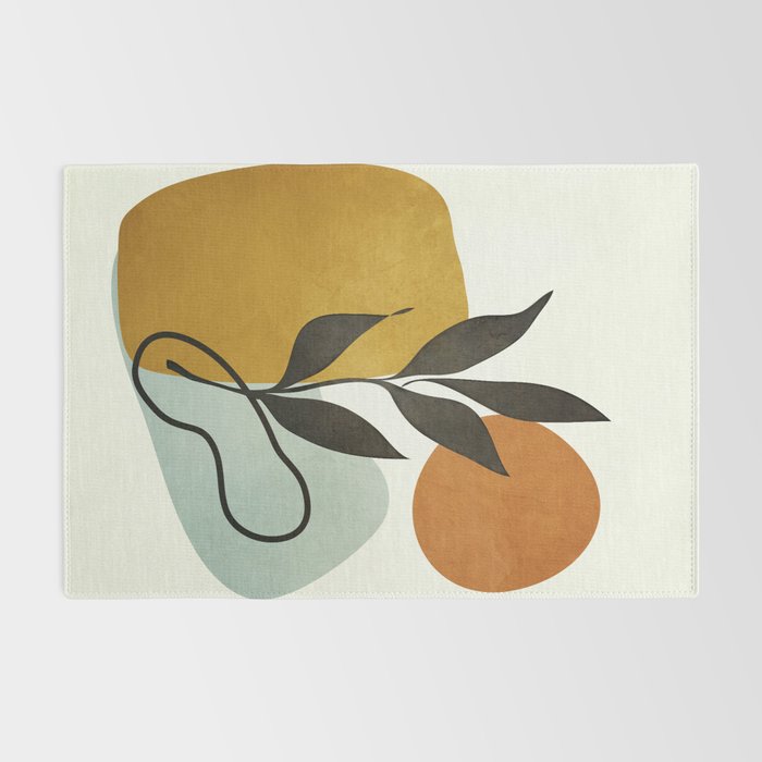 Soft Abstract Small Leaf Rug Gallery Image 2