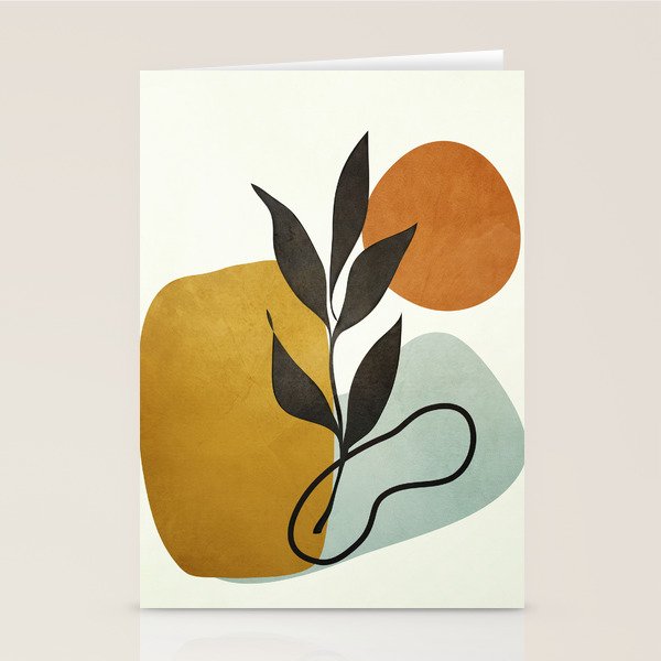 Soft Abstract Small Leaf Stationery Card Gallery Image 1