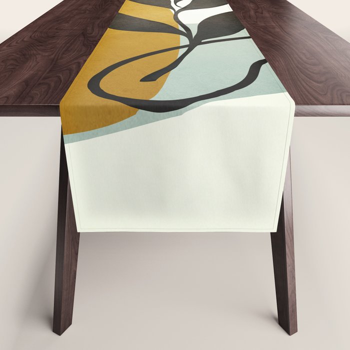 Soft Abstract Small Leaf Table Runner Gallery Image 1