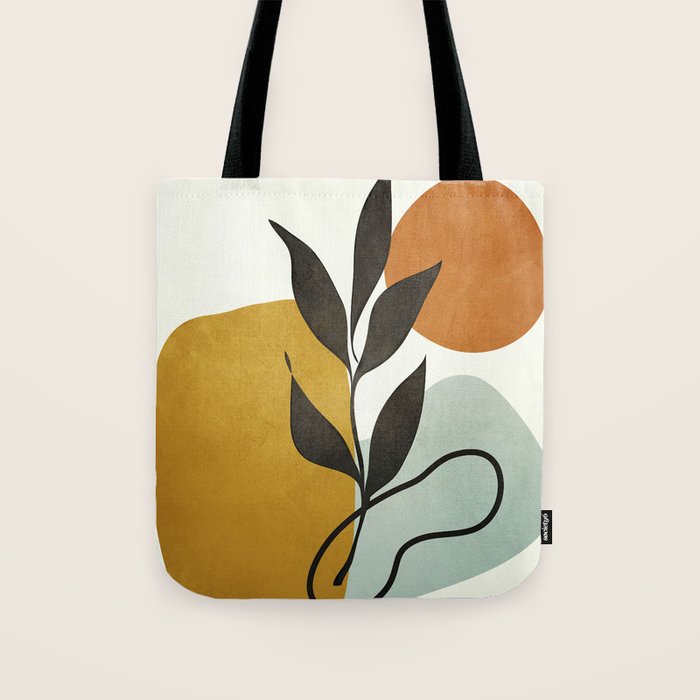 Soft Abstract Small Leaf Tote Bag Gallery Image 1