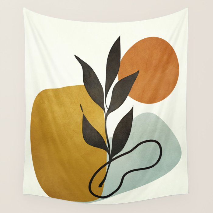 Soft Abstract Small Leaf Wall Tapestry Gallery Image 1
