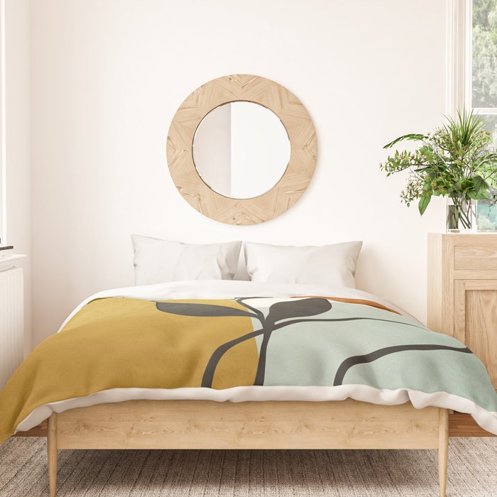 Soft Abstract Small Leaf Duvet Cover Gallery Image 3