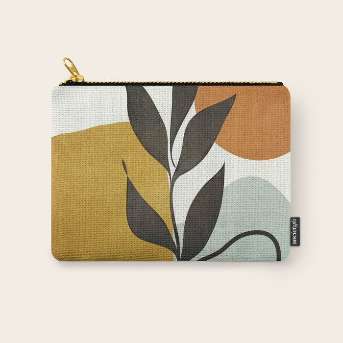 Soft Abstract Small Leaf Carry All Pouch Gallery Image 1
