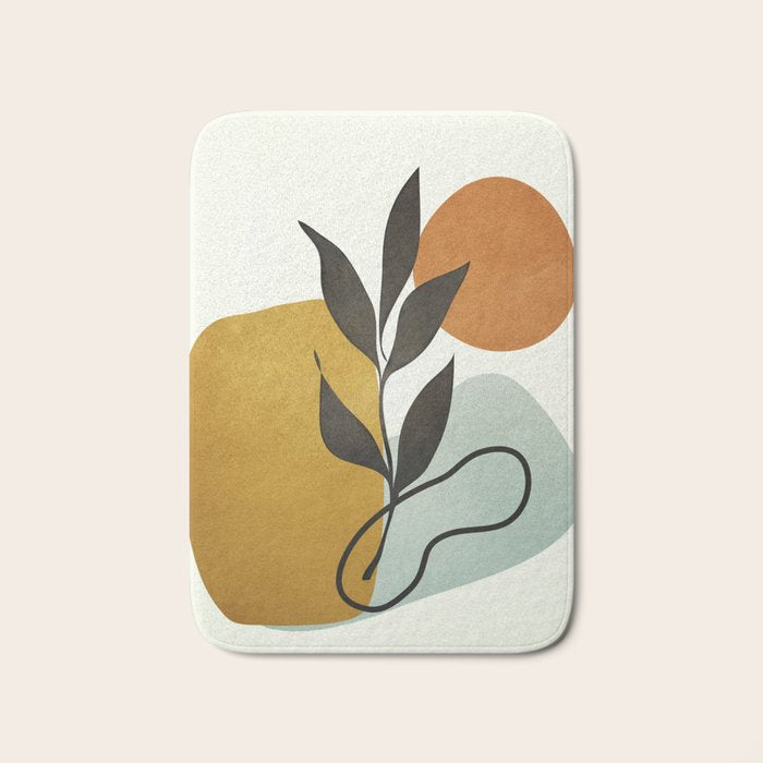 Soft Abstract Small Leaf Bath Mat Gallery Image 1