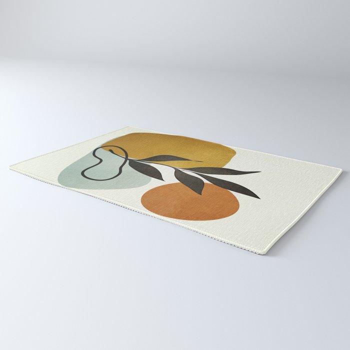 Soft Abstract Small Leaf Rug Gallery Image 3