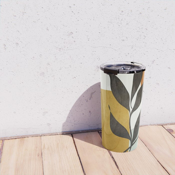 Soft Abstract Small Leaf Travel Mug Gallery Image 4