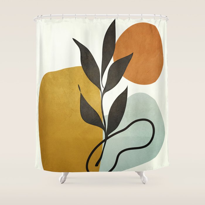 Soft Abstract Small Leaf Shower Curtain Gallery Image 1