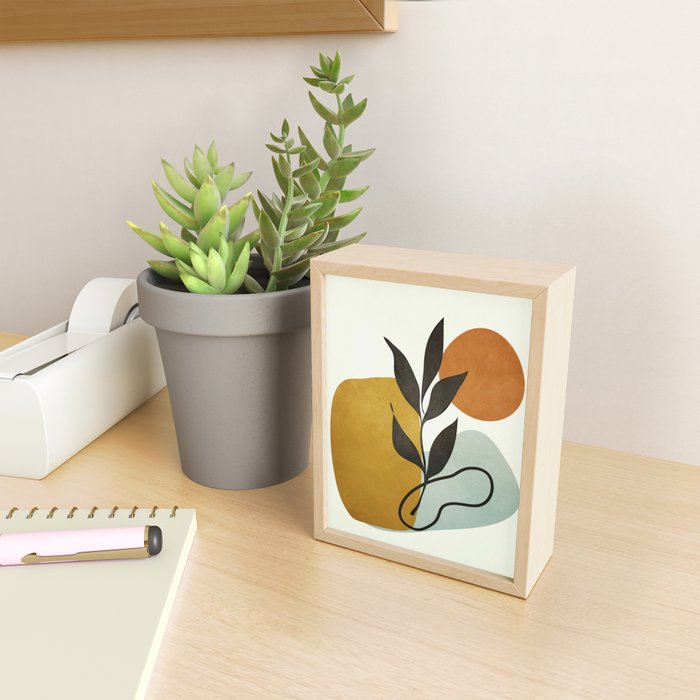 Soft Abstract Small Leaf Mini Art Print Gallery Image 2