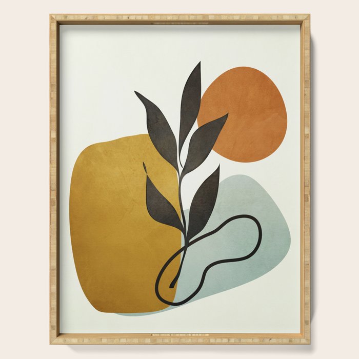 Soft Abstract Small Leaf Serving Tray Gallery Image 1