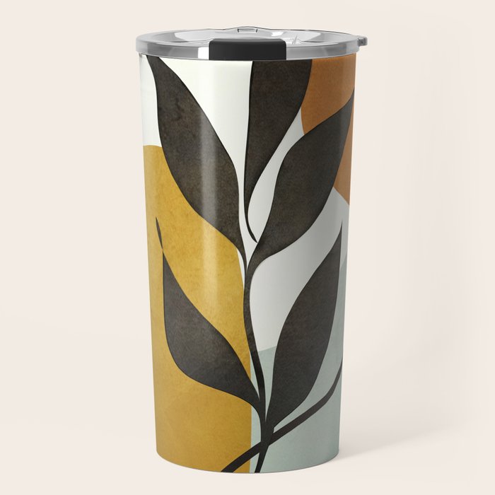 Soft Abstract Small Leaf Travel Mug Gallery Image 1