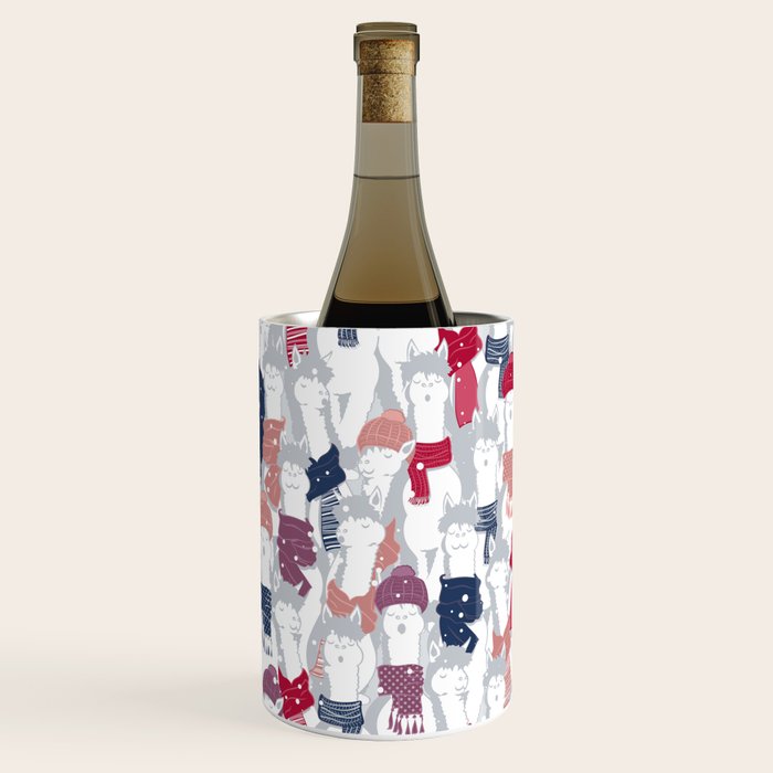 Happy llamas Christmas Choir III Wine Chiller Gallery Image 1