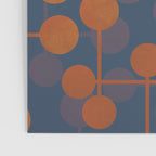 blue and orange midcentury dots pattern Poster Gallery Image 3