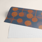 blue and orange midcentury dots pattern Wrapping Paper Gallery Image 2