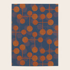 blue and orange midcentury dots pattern Poster Gallery Image 4