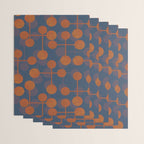 blue and orange midcentury dots pattern Wrapping Paper Gallery Image 3