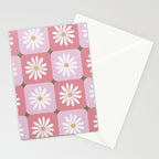 Checkered Daisies - Blush & Gold Stationery Card Gallery Image 2