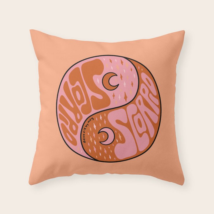 Scorpio Yin Yang Throw Pillow Gallery Image 6