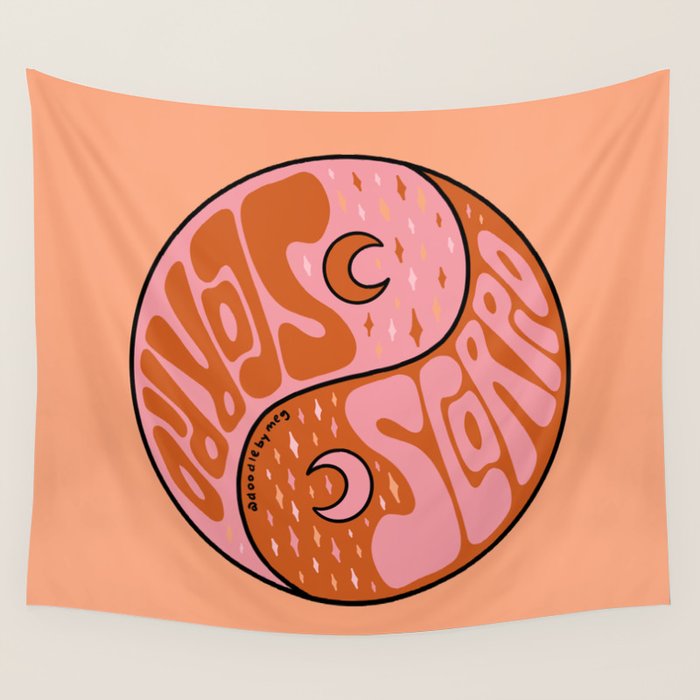 Scorpio Yin Yang Wall Tapestry Gallery Image 1