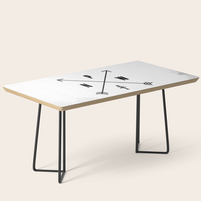 PNW Pacific Northwest Compass - Black and White Forest Coffee Table Gallery Image 1