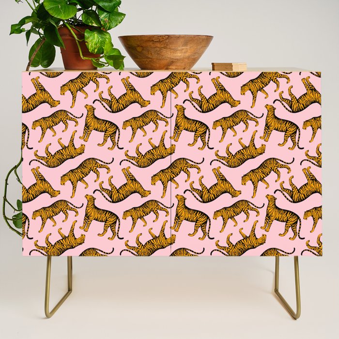 Tigers (Pink and Marigold) Credenza Gallery Image 1