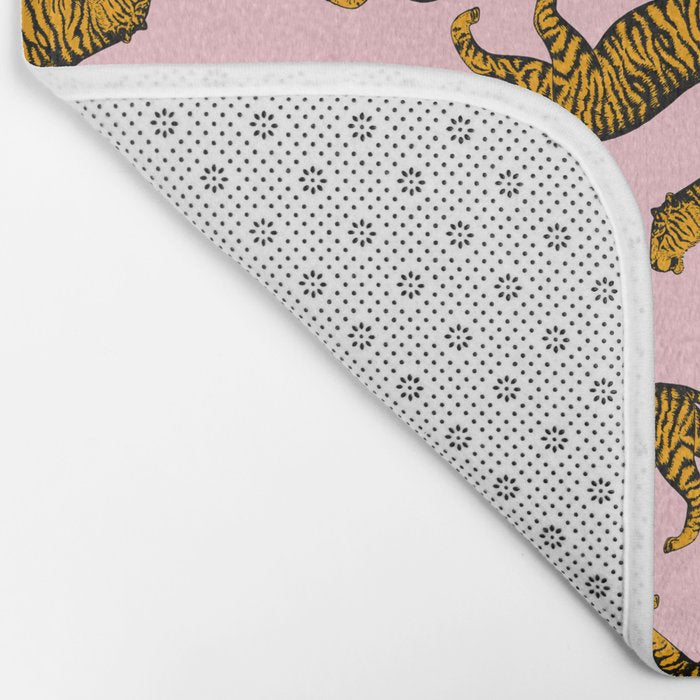 Tigers (Pink and Marigold) Bath Mat Gallery Image 2