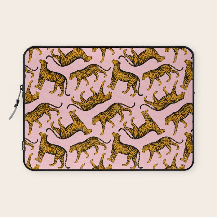 Tigers (Pink and Marigold) Laptop Sleeve Gallery Image 1