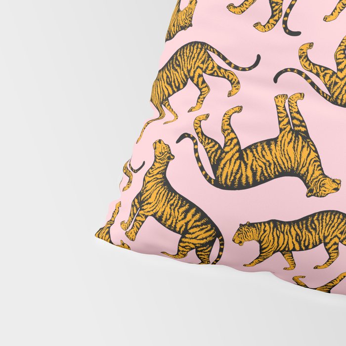 Tigers (Pink and Marigold) Pillow Sham Gallery Image 4